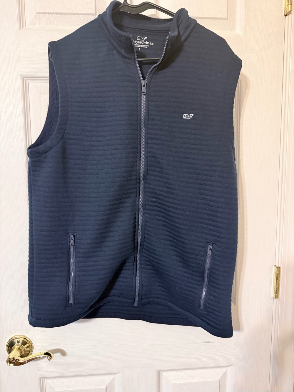 Vineyard Vines Navy Quilted Sleeveless Vest